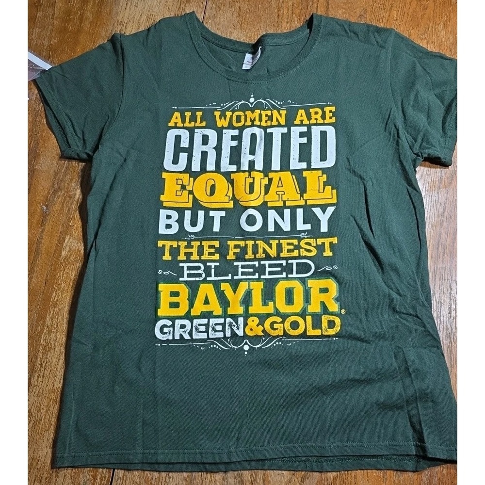 Womens Baylor University Tee Shirt XL Bleed Green and gold